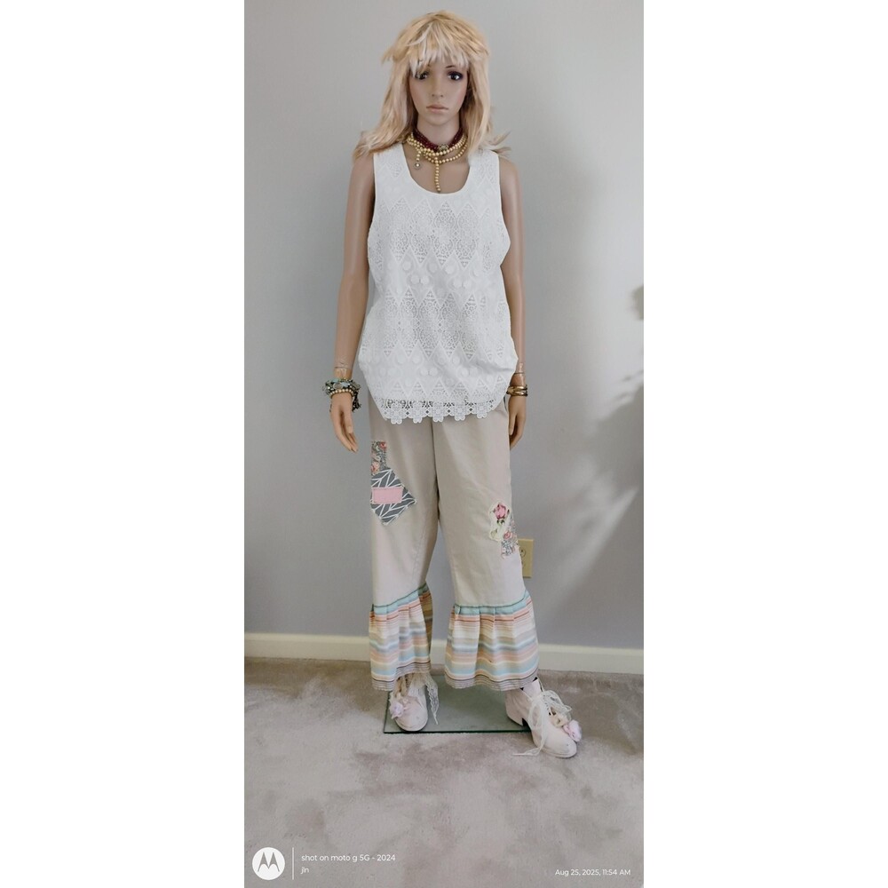 Custom Designer Bloomer Pants Hippie Flowers Loose Shabby Chic Pants